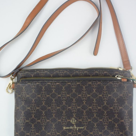 Nanette Lepore Slim Monogram Crossbody Purse w Detachable Strap New Without Tags - Picture 2 of 11